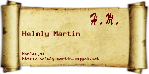 Helmly Martin névjegykártya